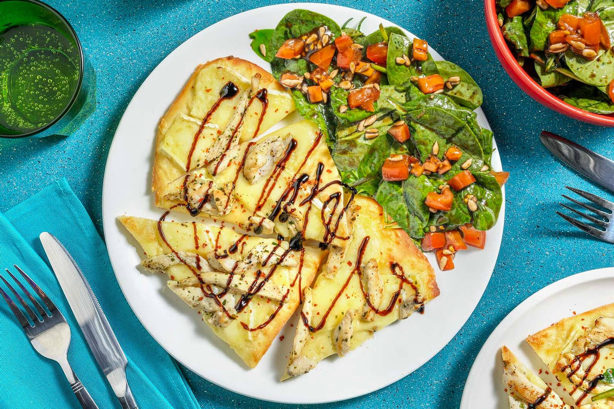 Ultra-Cheesy Brie & Chicken Pizzas