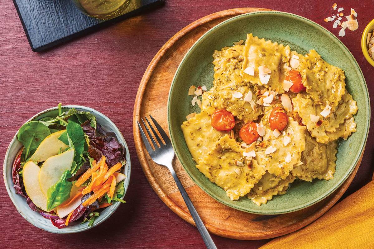 Plant-Based Beef & Pesto Ravioli