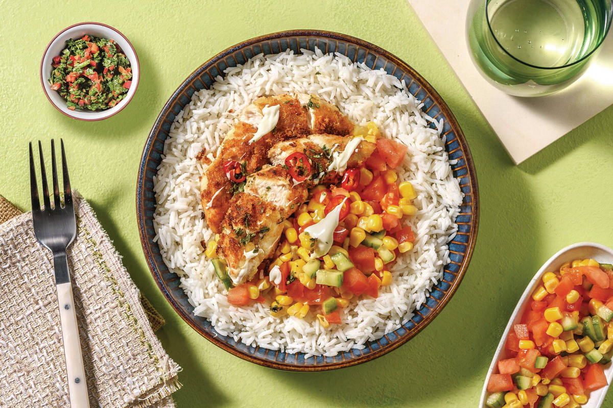 Plant-Based Chick'n & Charred Corn Salsa