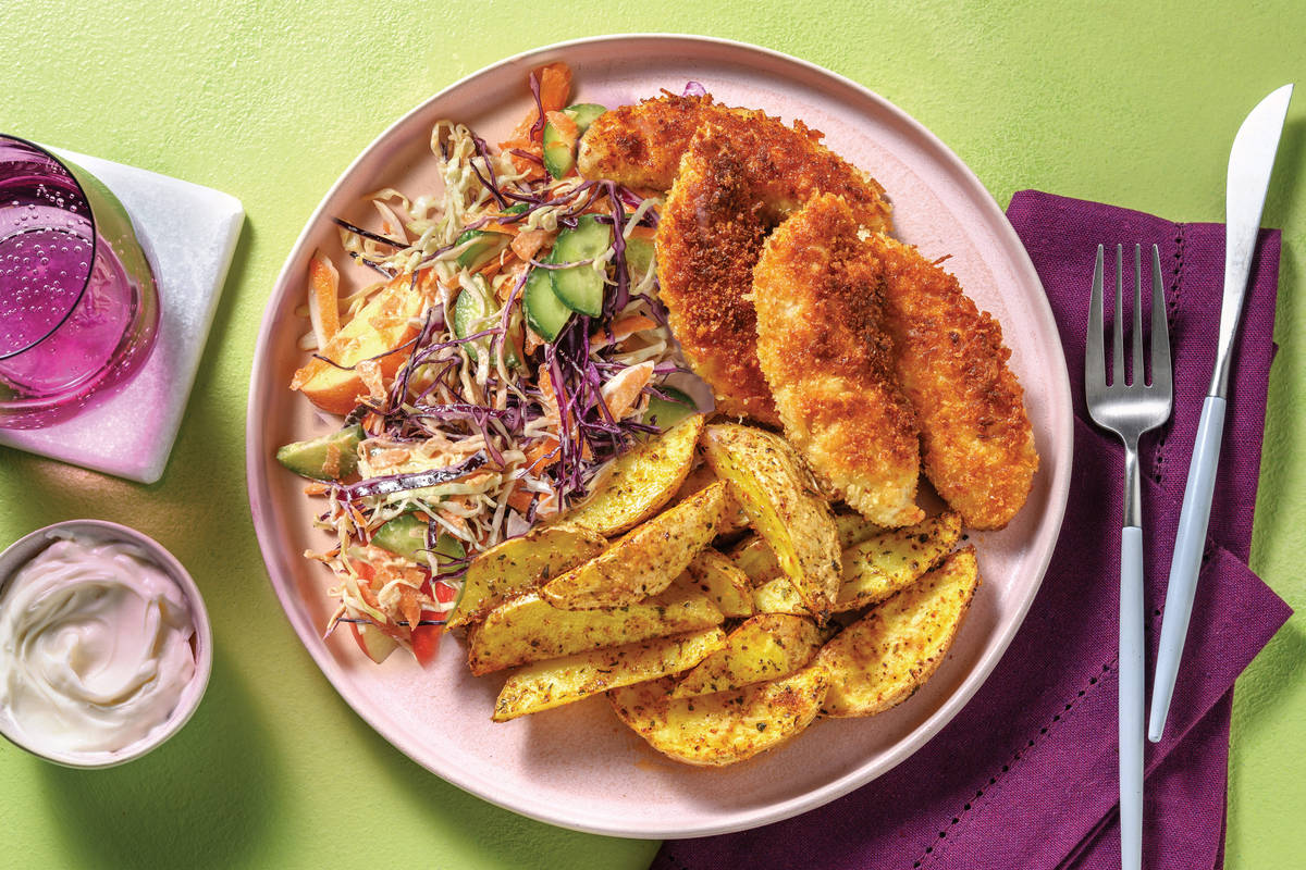 Plant-Based Chick'n Tenders & Cucumber Slaw