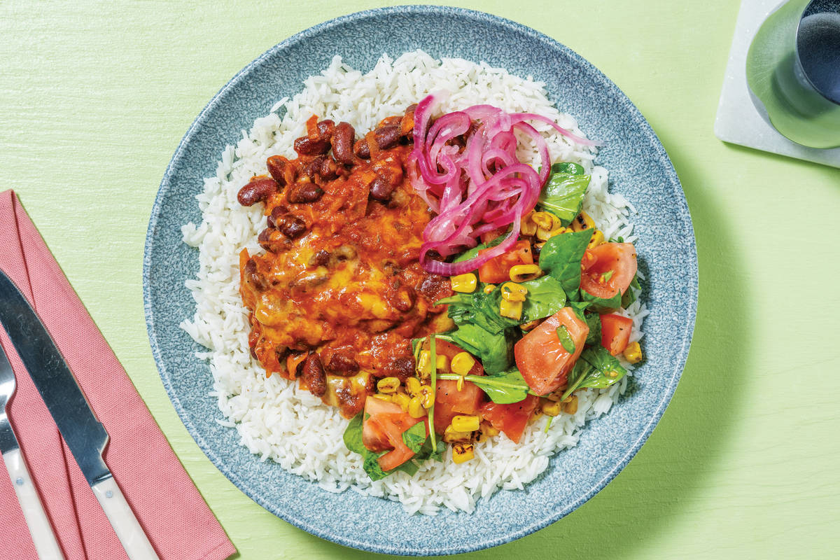 Plant-Based Bean & Beef Mince Burrito Bowl