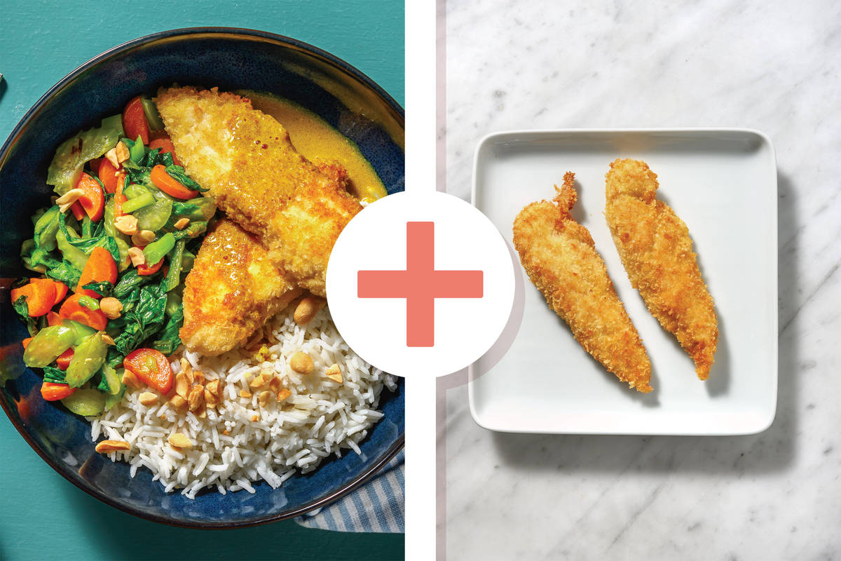 Plant-Based Crumbed Chick'n & Ginger Veggies
