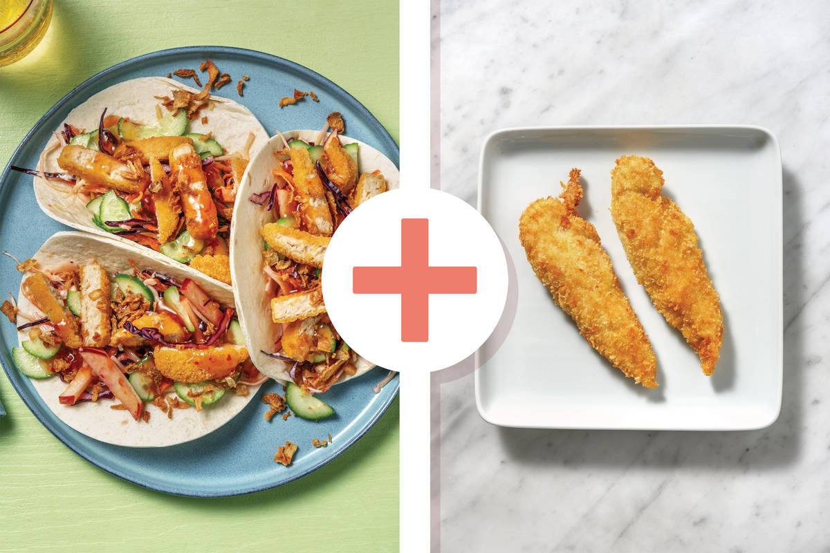 Quick Double Plant-Based Crumbed Chick'n Tacos