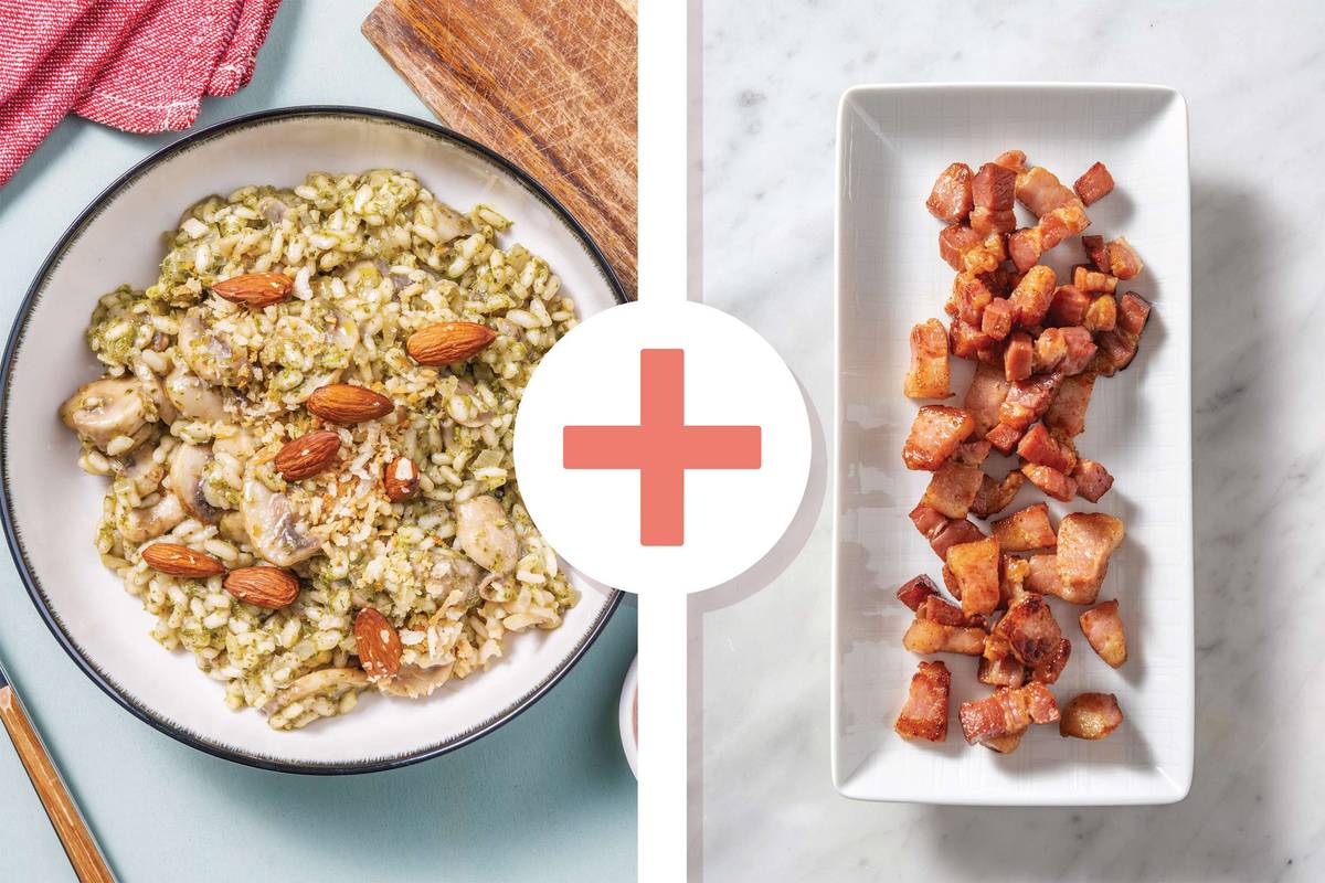 Pesto, Bacon & Mushroom Risotto
