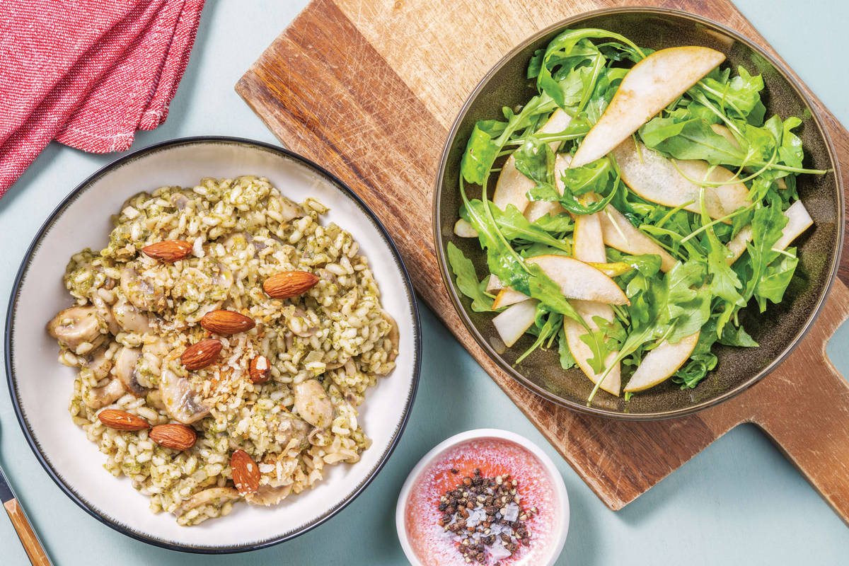 Pesto, Chicken & Mushroom Risotto