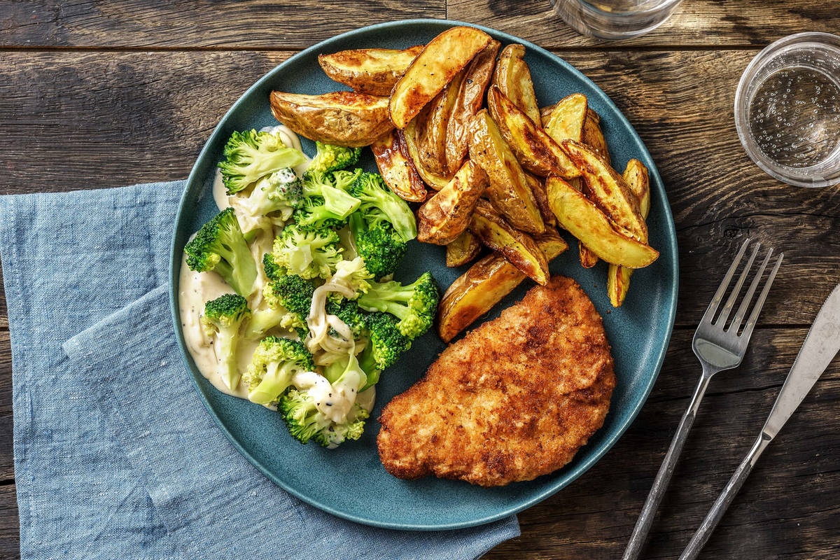 Hähnchenschnitzel mit Zwiebel-Kampot-Pfeffer-Soße