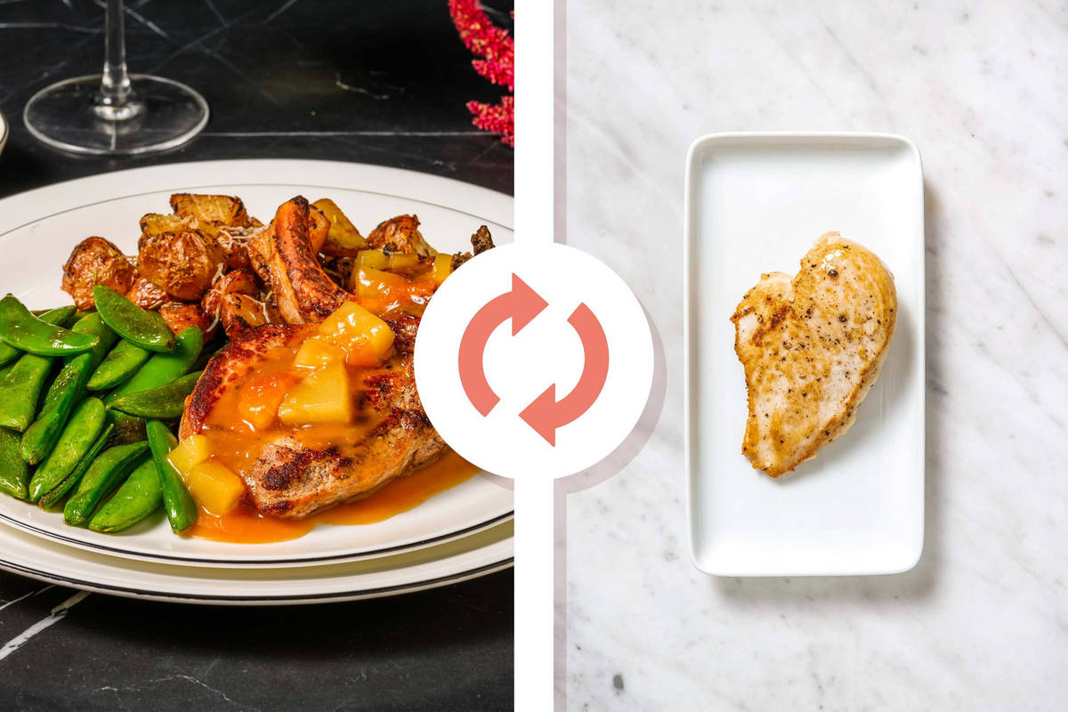 Poitrines de poulet à la sauce ananas-abricots