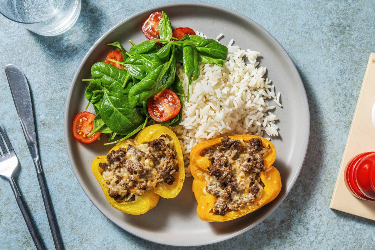 Speedy Beef-Stuffed Peppers