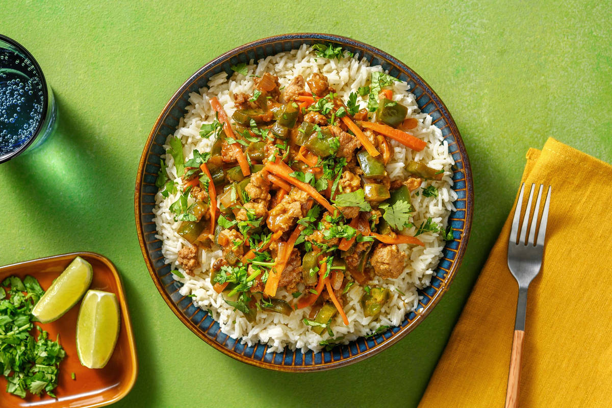 Pork and Peppers in Peanut Sauce