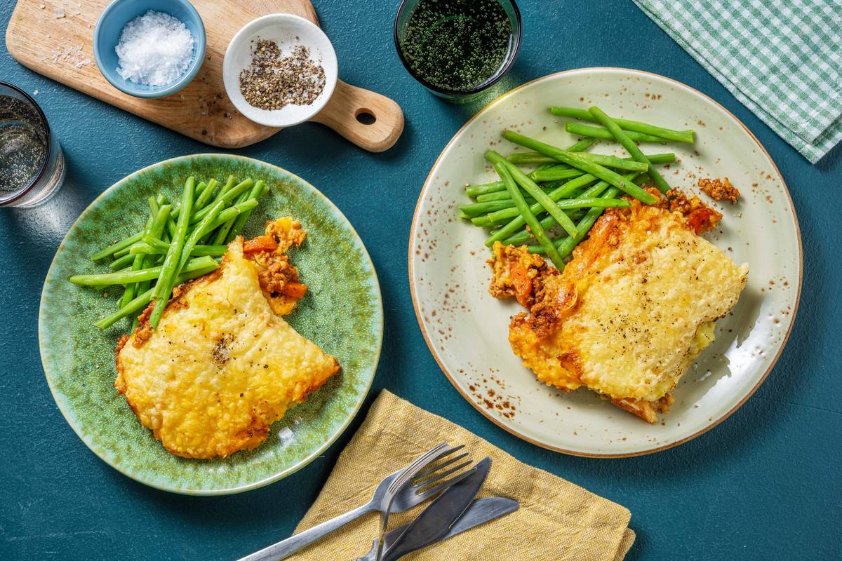 Pork and Cheesy Mash Pie