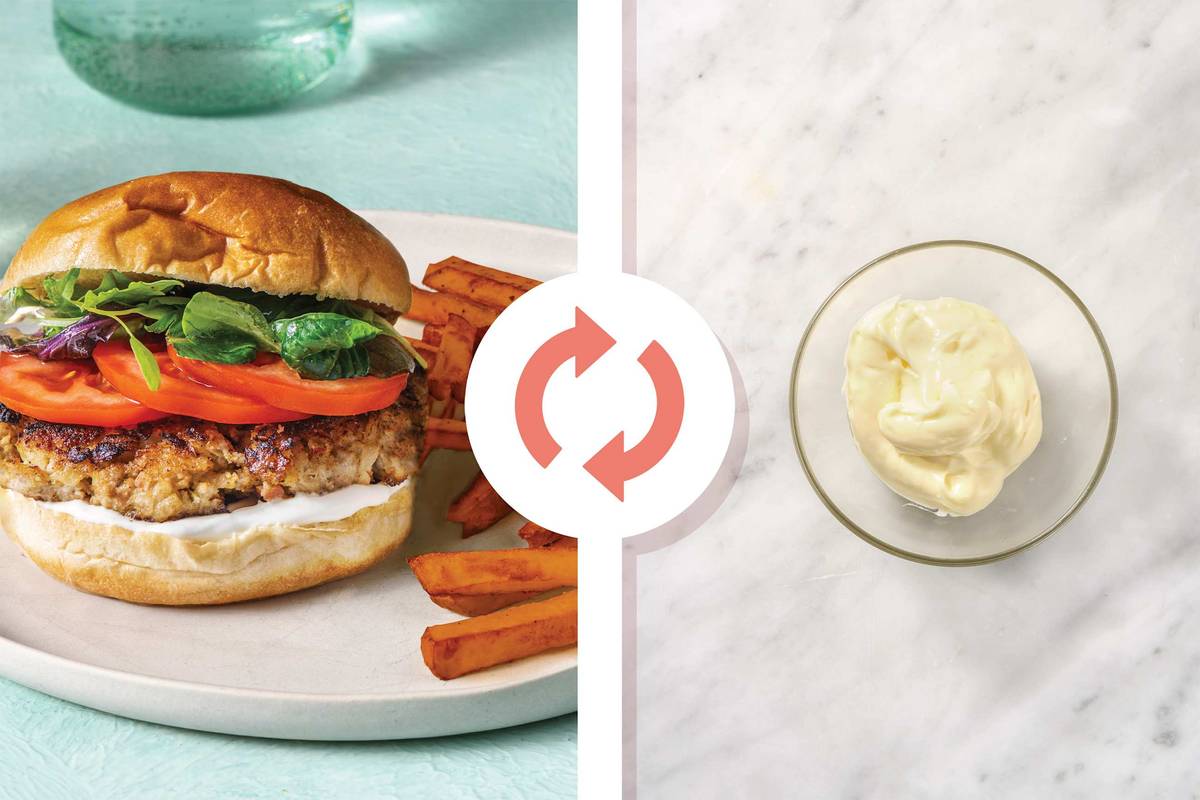 Pork, Apple & Smokey Aioli Burgers