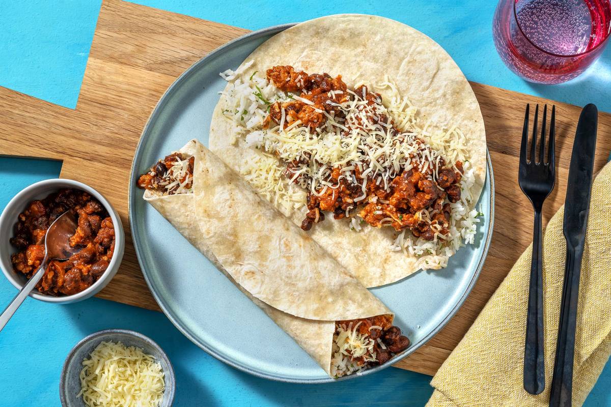 Pork, Black Bean and Cheese Burritos