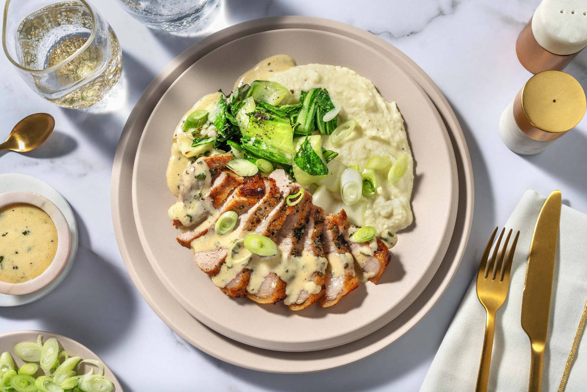 Pork Chops  with Creamy Sage Sauce