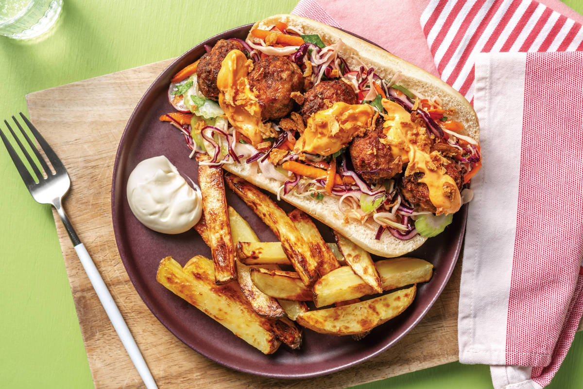 Pork Meatball 'Banh Mi' & Sriracha Mayo