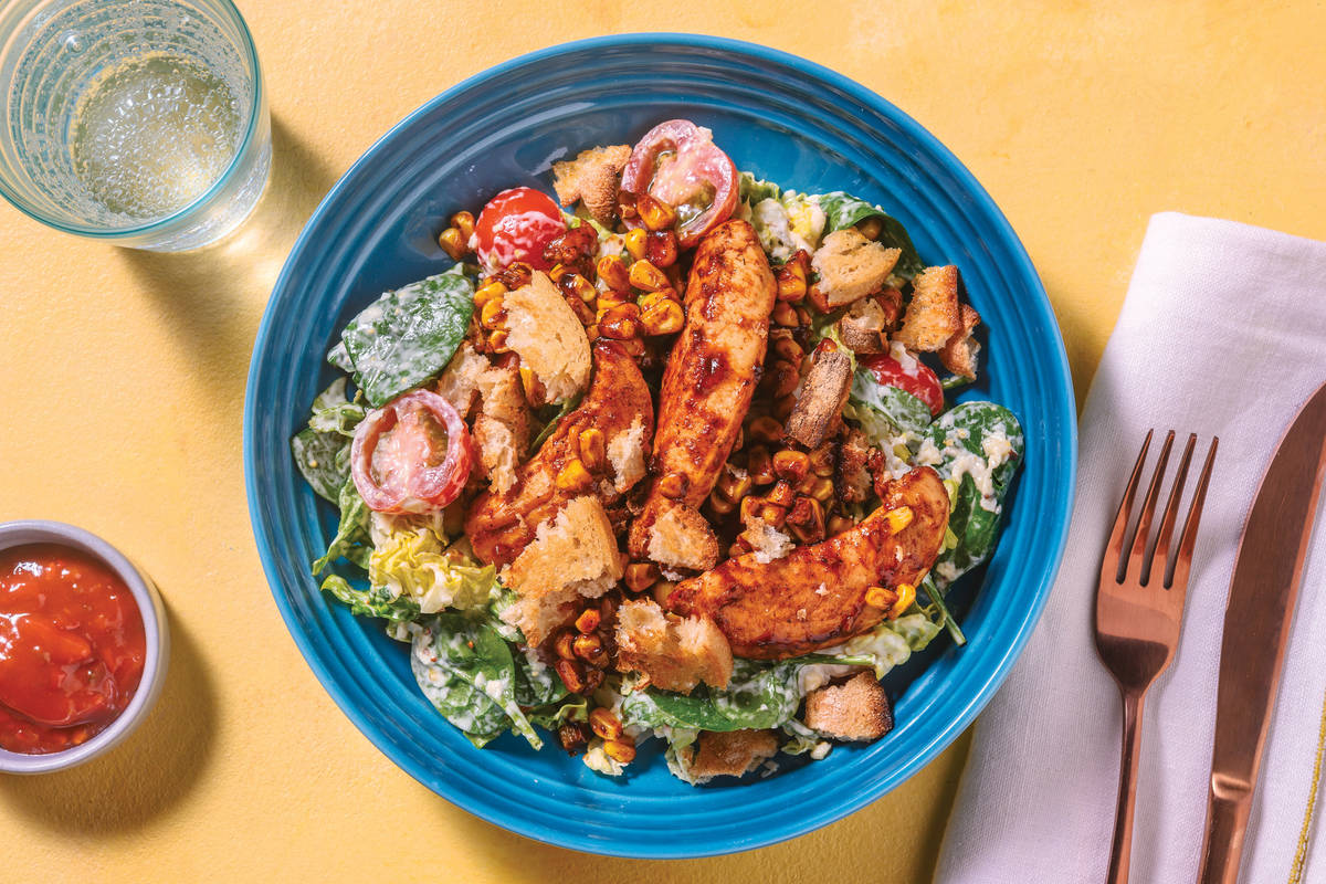 All-American BBQ Chicken Salad with Ciabatta & Mustard Mayo