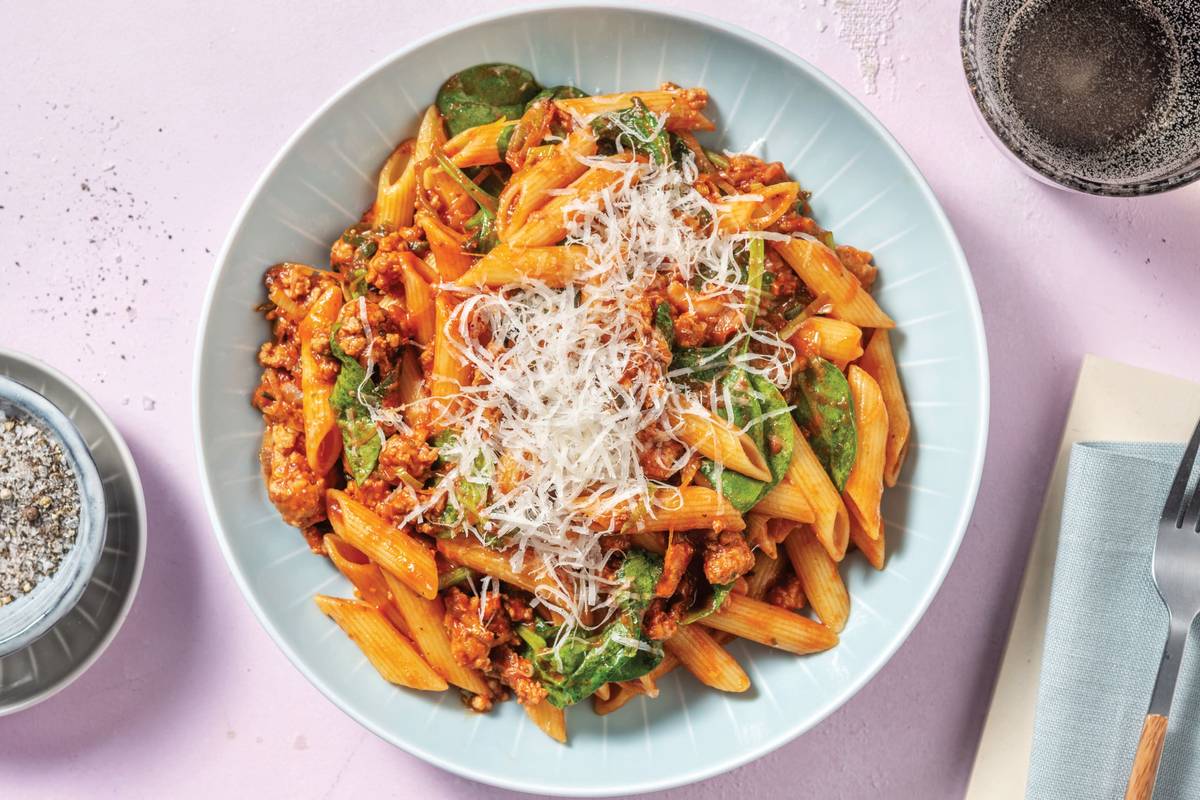 Garlic-Herb Pork & Veggie Penne