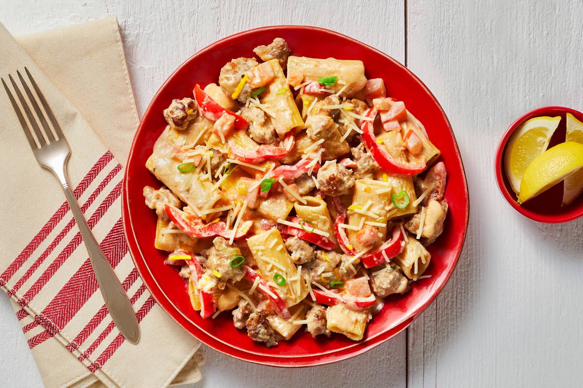 Pork Sausage Rigatoni in a Creamy Sauce