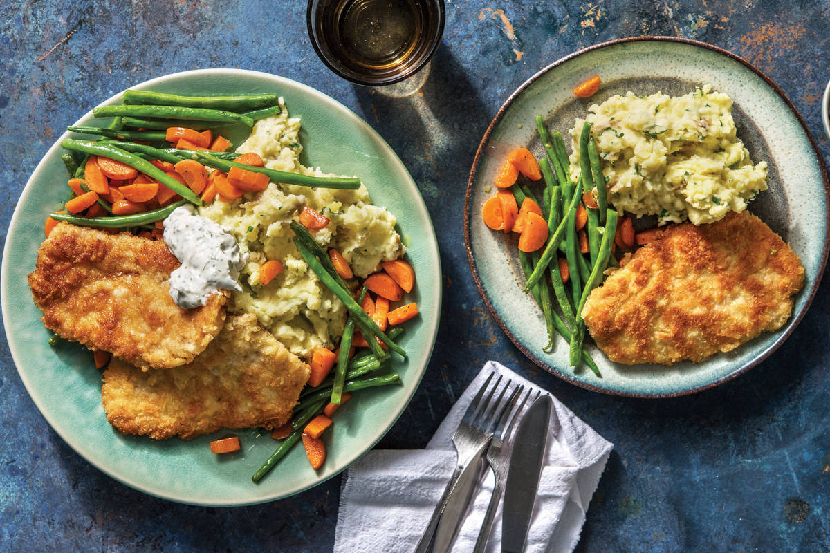 Chicken Schnitzel & Creamy Parsley Mash