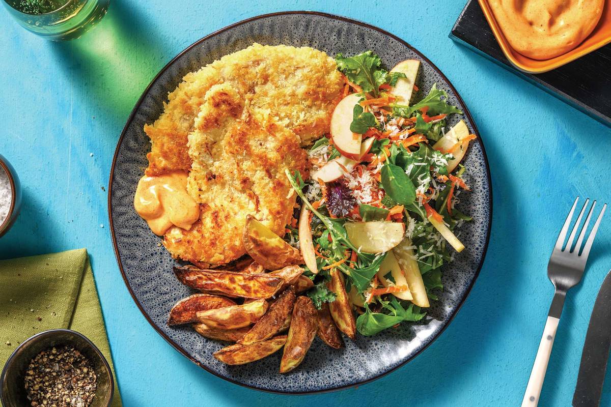 Pork Schnitzel & Oven-Baked Wedges