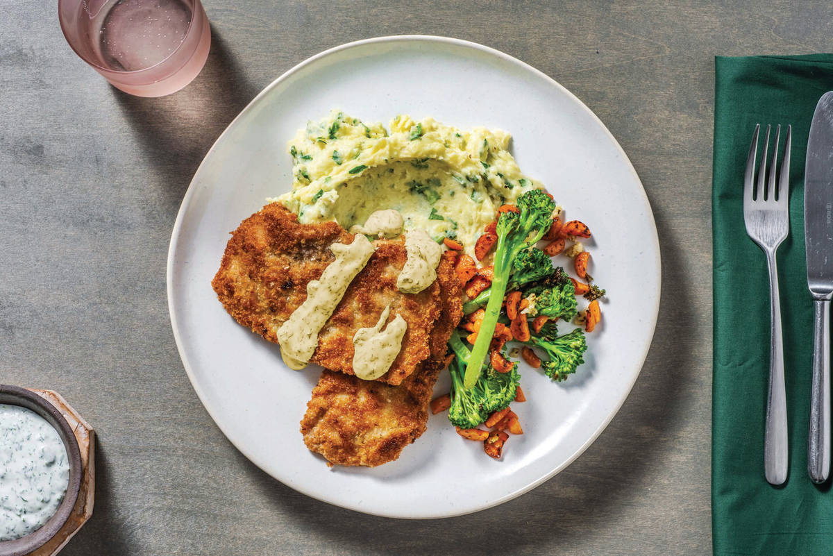 Pork Schnitzels & Herby Mash