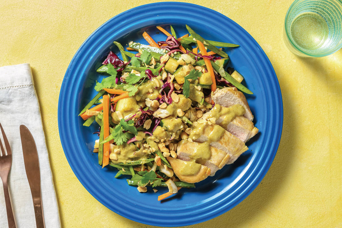 Pork & Thai Coconut Curry Sauce with Asian Salad