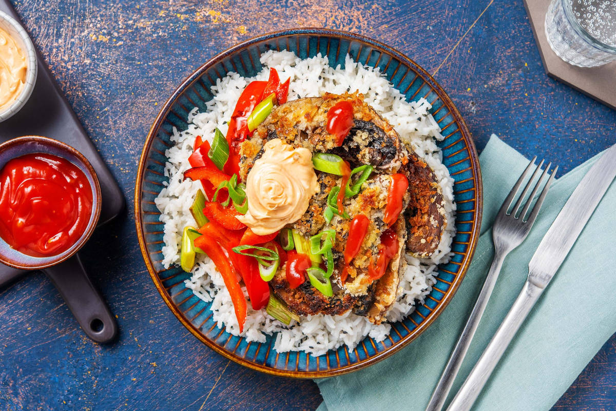 Portobello „Katsu“ mit Sweet-Chili-Ketchup