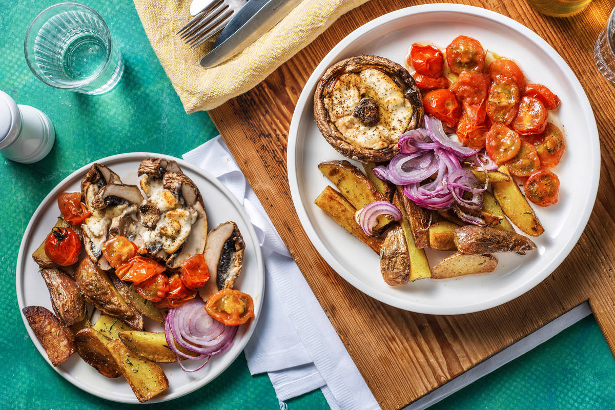 Portobello au chèvre et aux noix