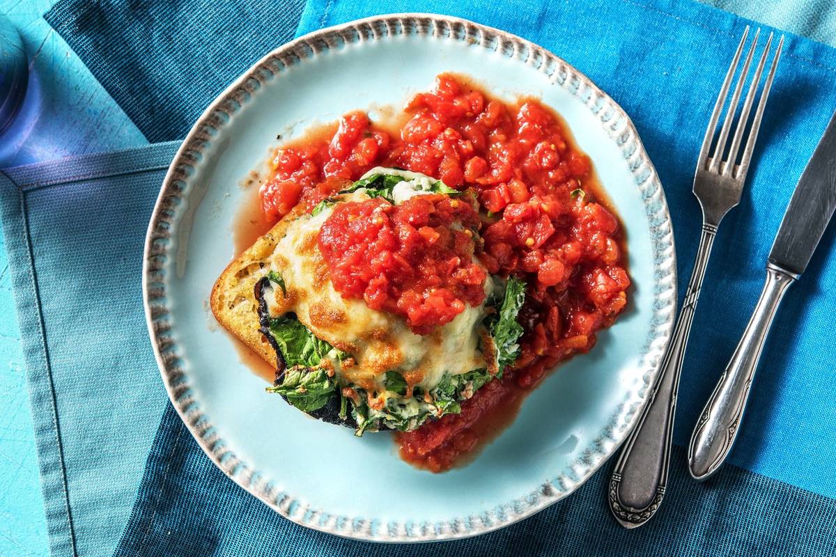 Open-Faced Portobello Florentine