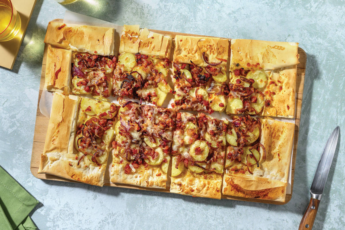 Bacon, Potato & Smoked Cheddar Tart