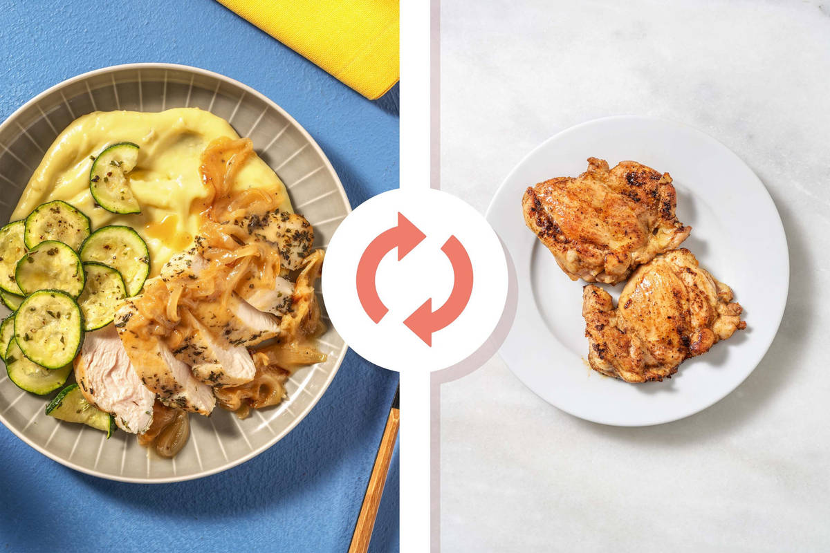 Thyme Chicken Thighs and Roasted Zucchini