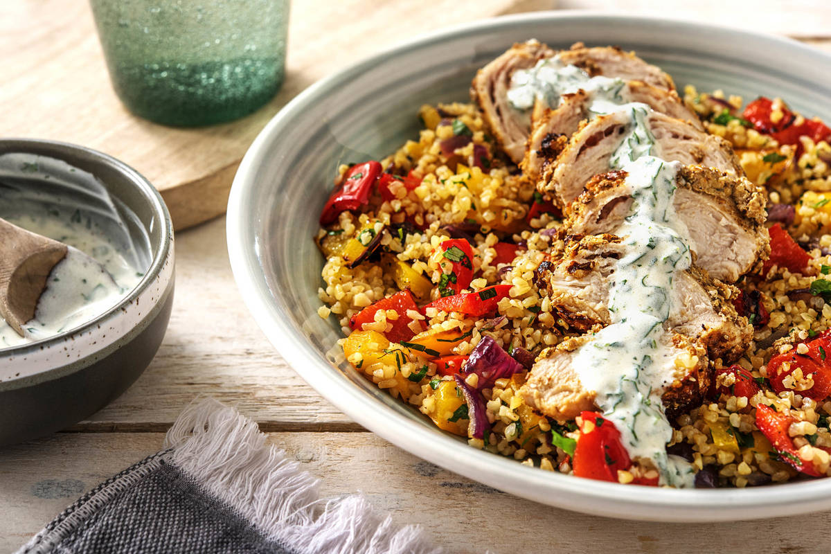 Poulet au yogourt et au dukka