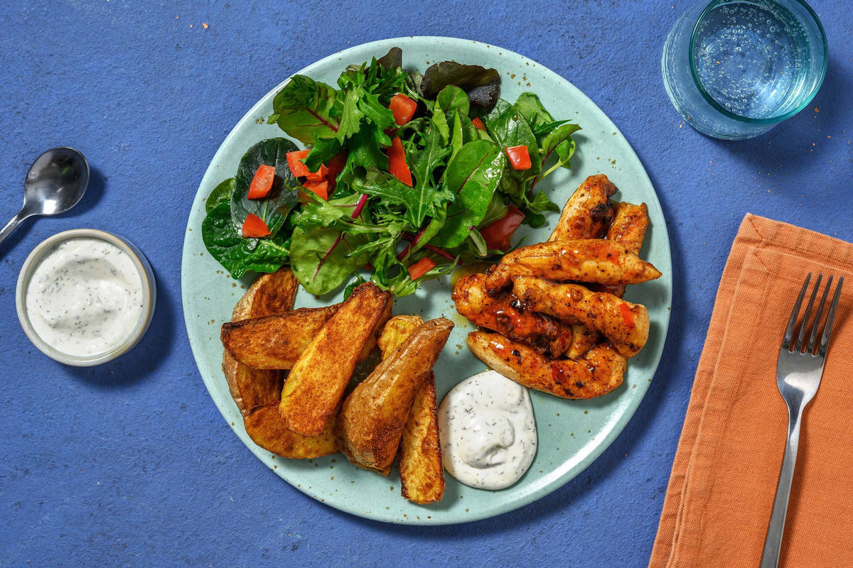 Poulet collant aux épices BBQ