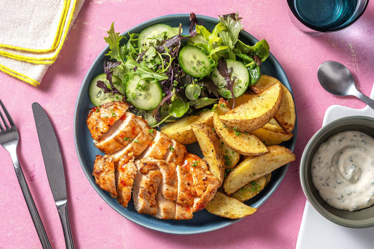 Poulet collant aux épices BBQ