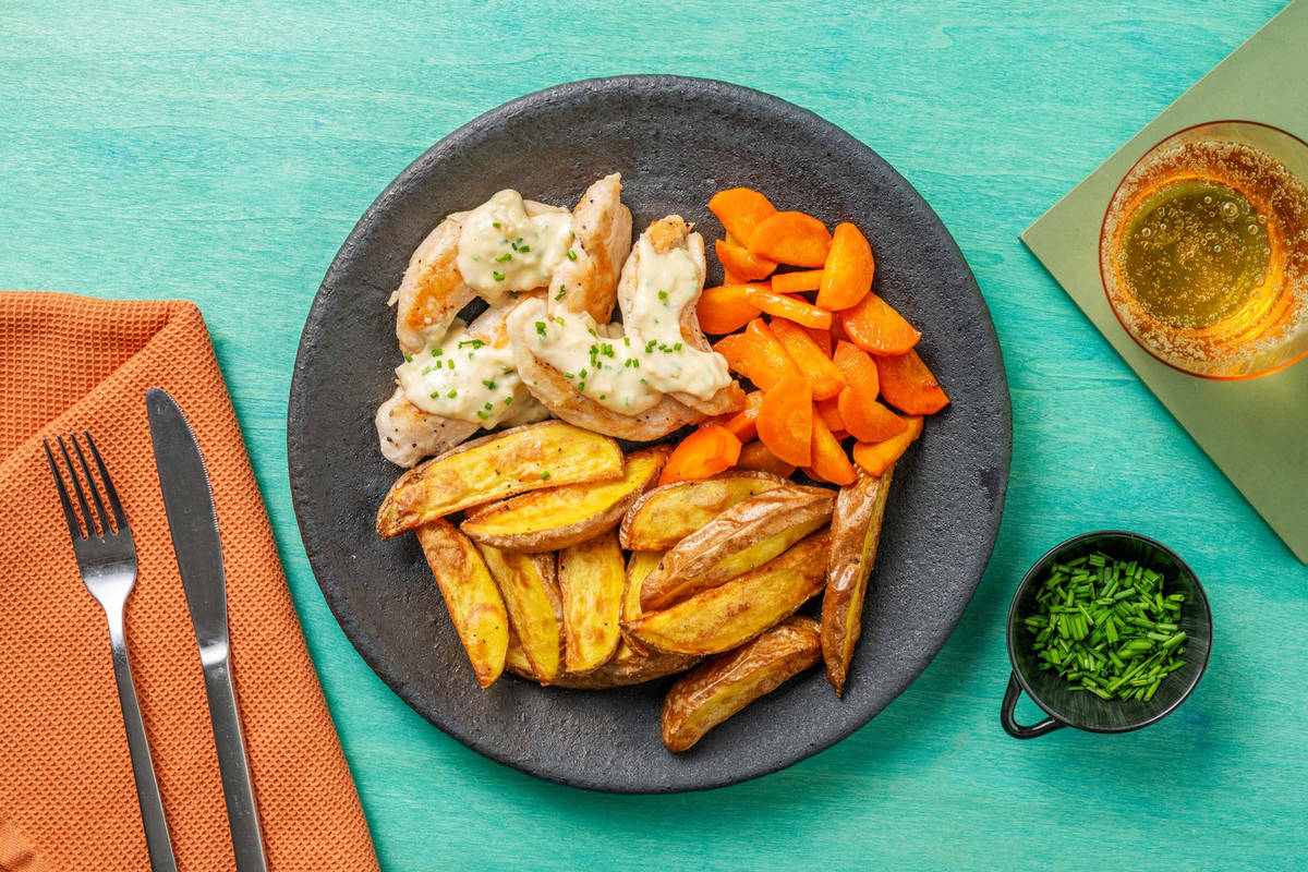 Chicken and Creamy Chive Sauce