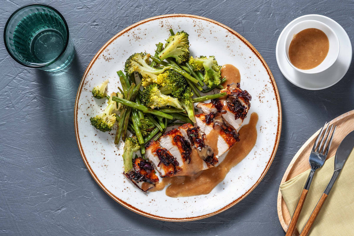 Poulet et oignons caramélisés faibles en glucides