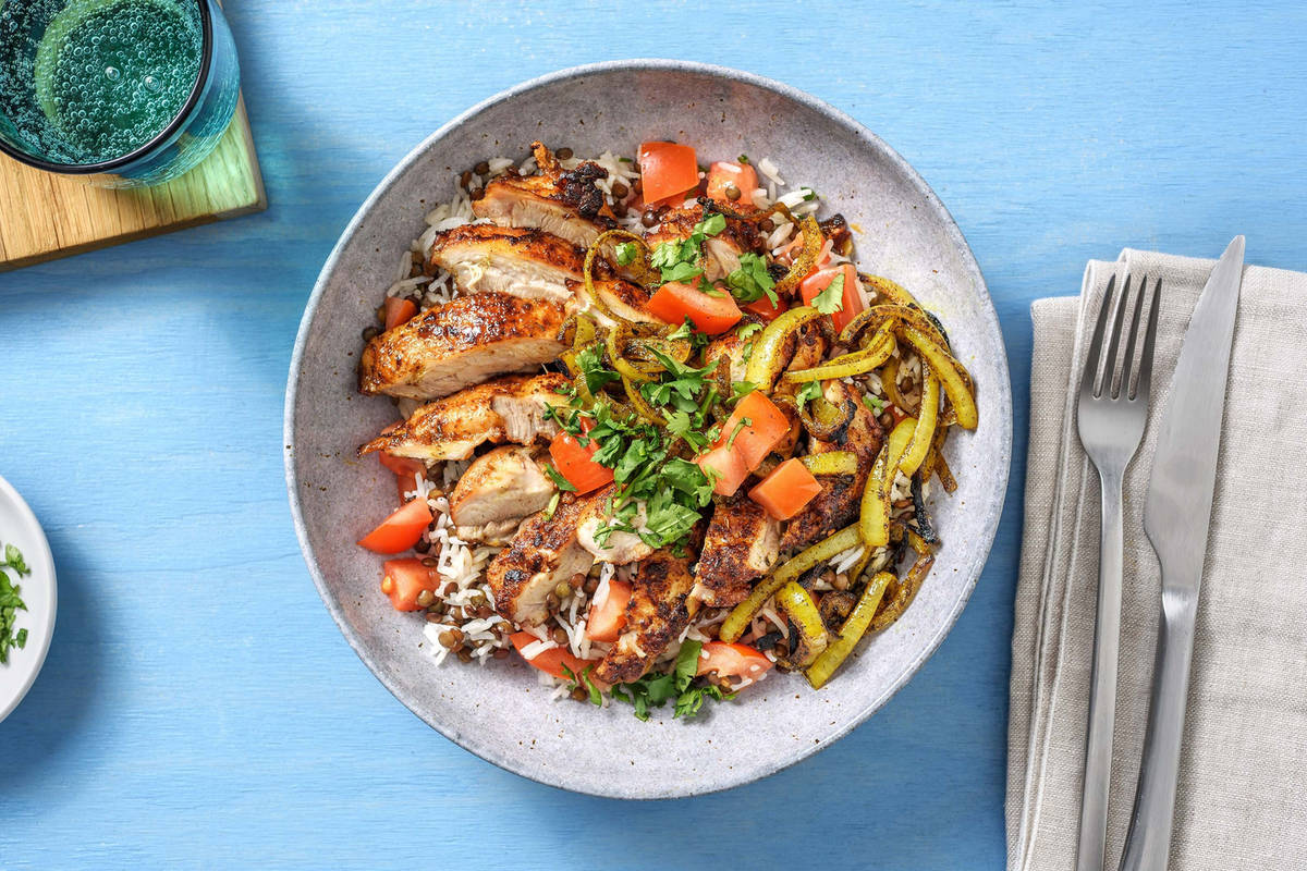 Shawarma Chicken and Spiced Onions