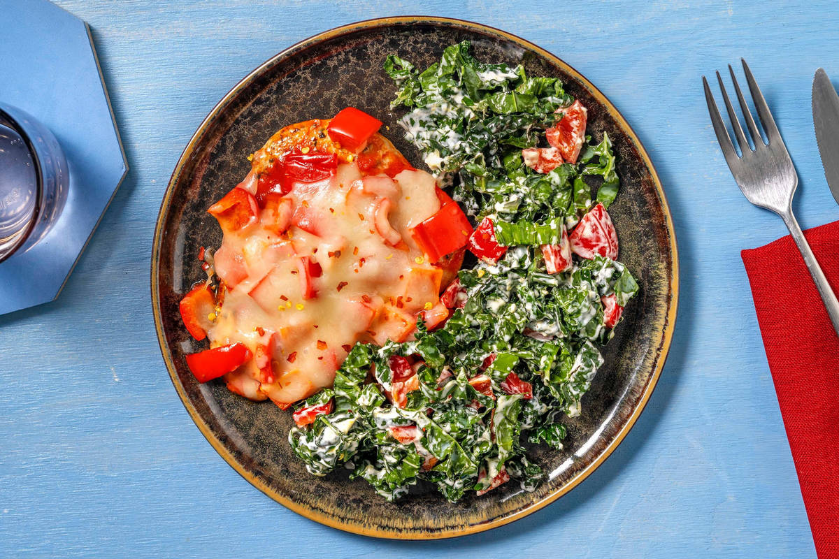 Poulet style pizza faible en glucides