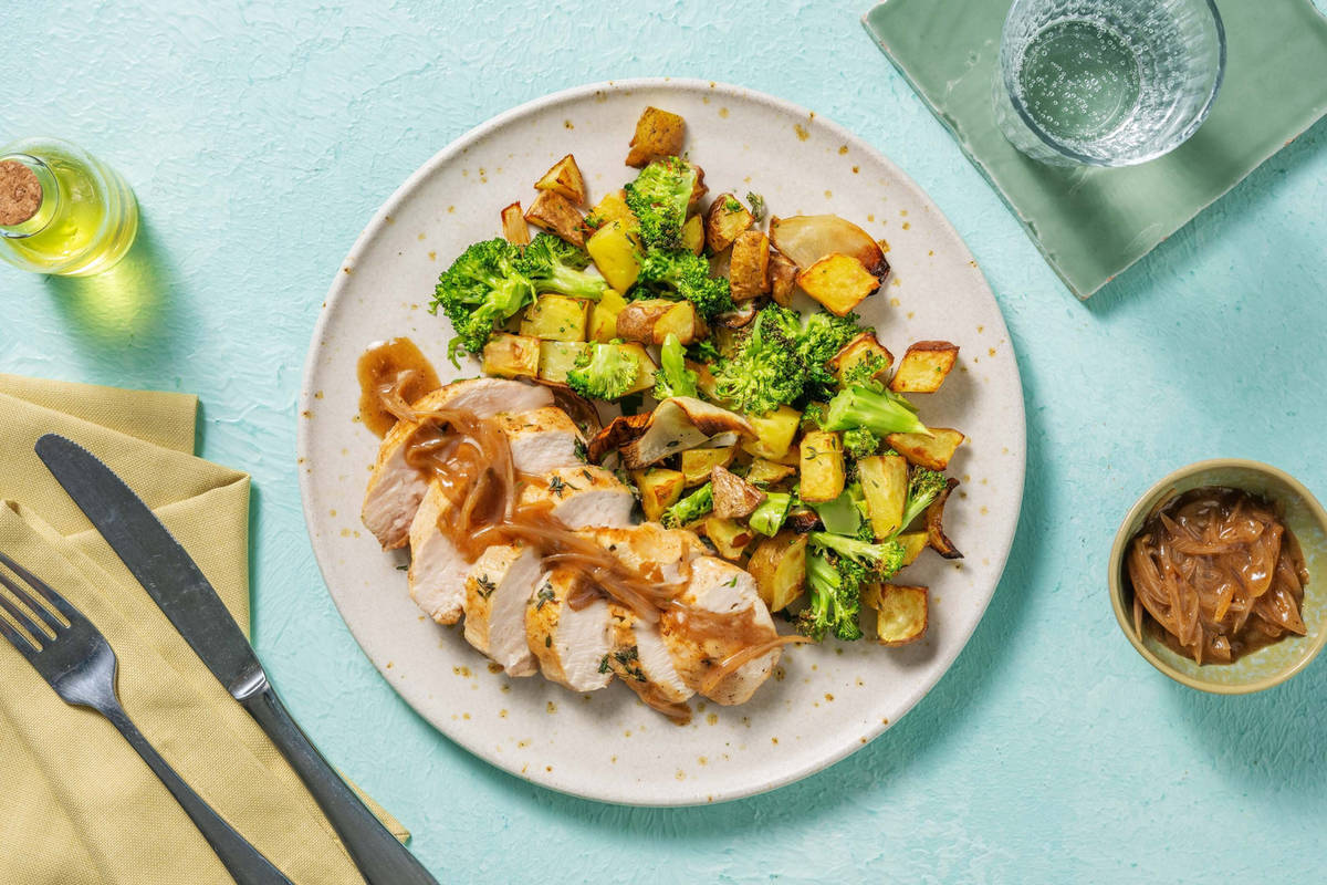 Hauts de cuisse de poulet sur la plaque