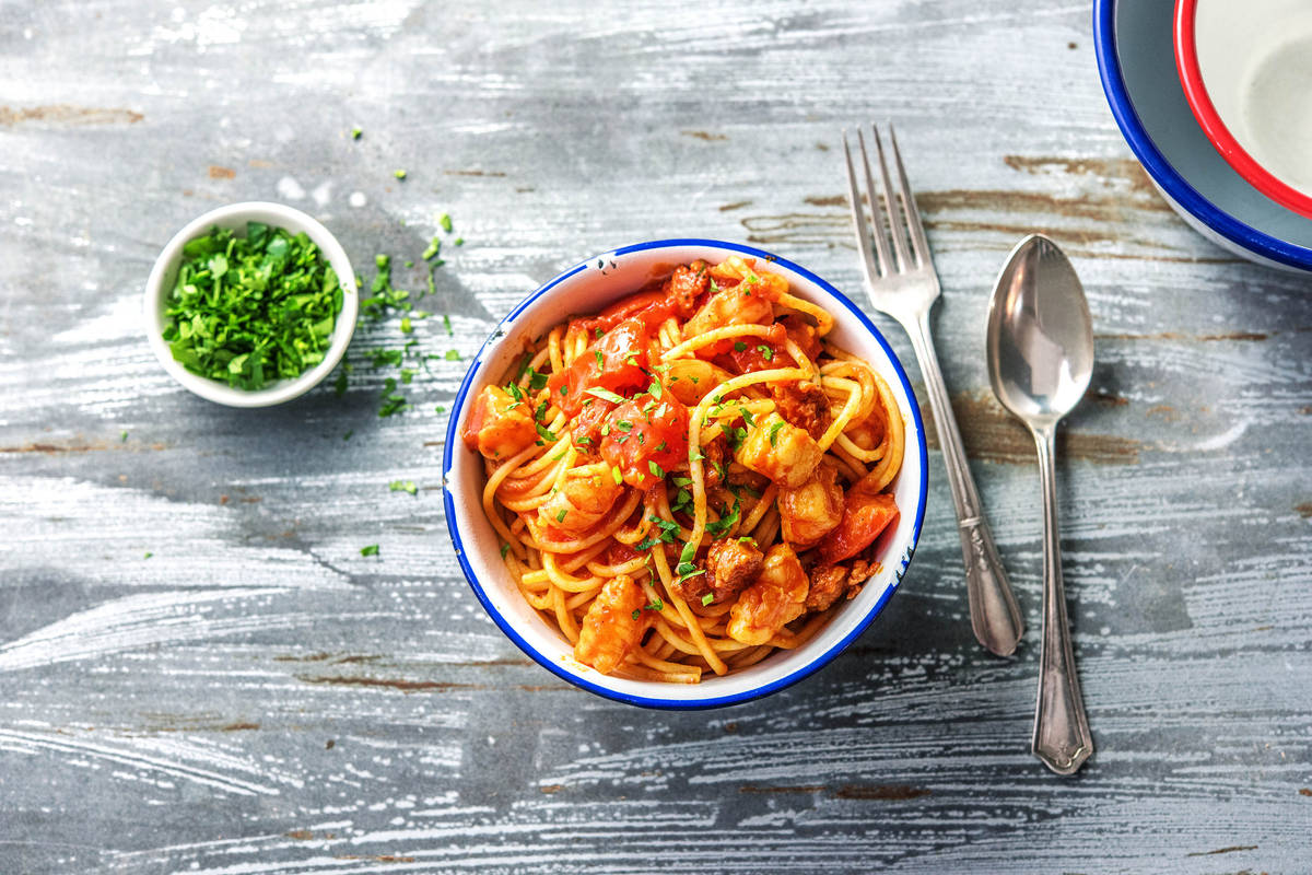 Prawn & Chorizo Spaghetti
