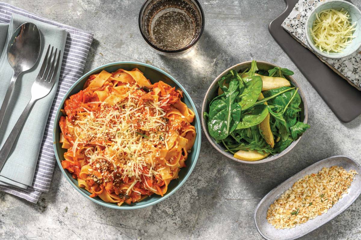 Pulled Mushroom Ragu & Fettuccine