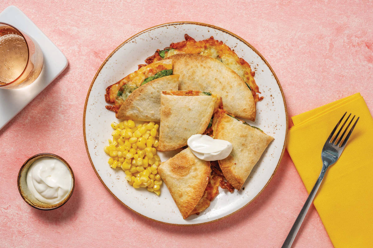 Pulled Pork & Veggie Quesadillas
