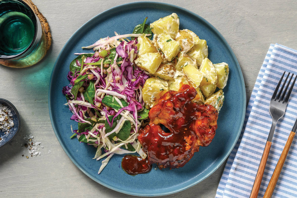 Sticky BBQ Chicken & Herby Potato Salad