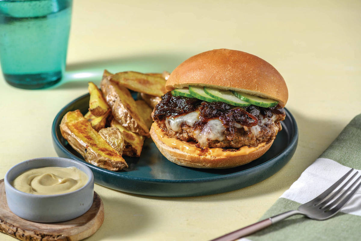 American Beef Cheeseburger & Wedges