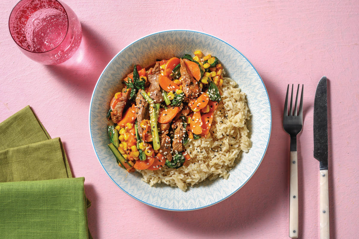 Quick Char Siu Beef & Veggie Stir-Fry