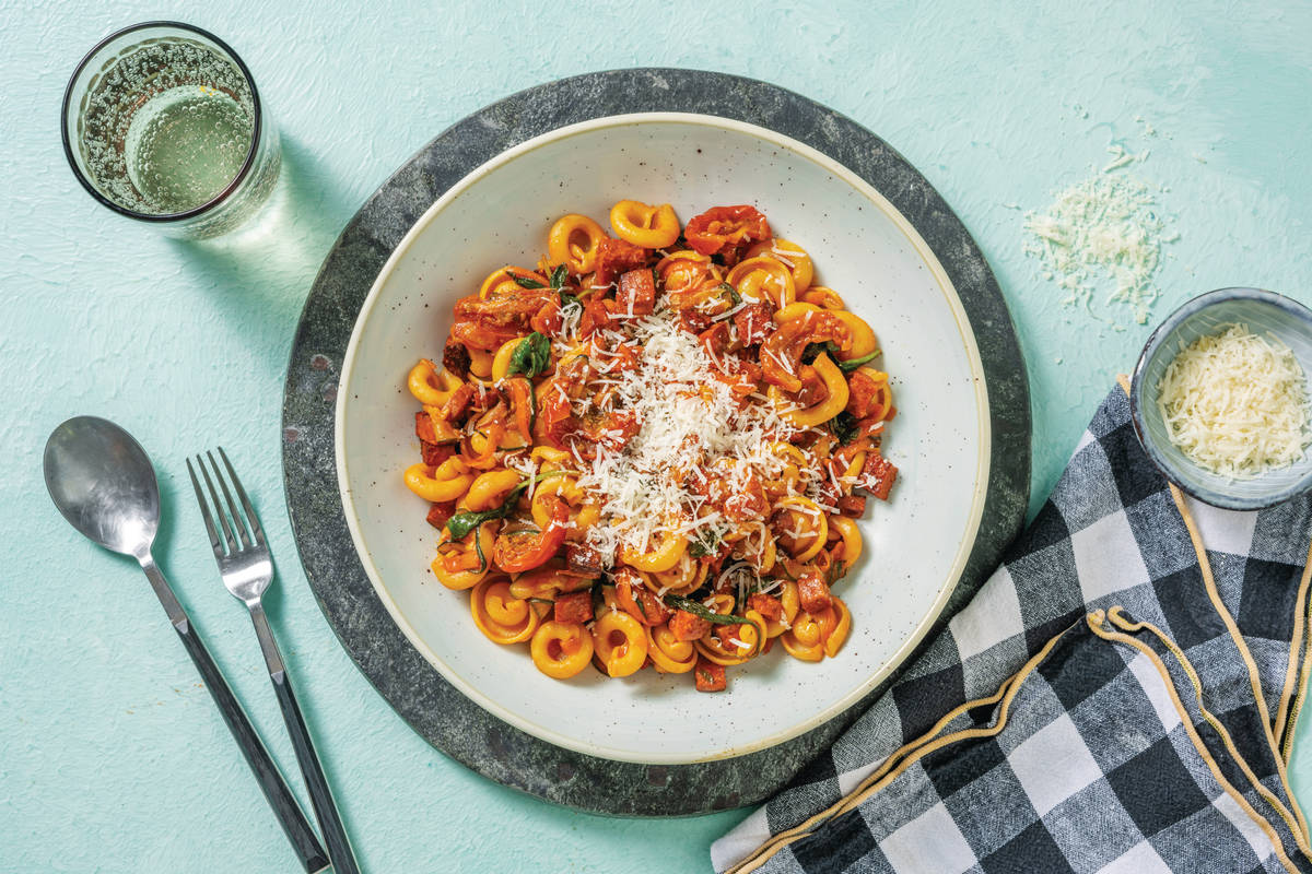 Quick Chorizo & Semi-Dried Tomato Pasta