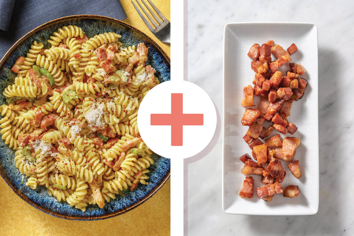 Double Bacon & Creamy Pesto Fusilli