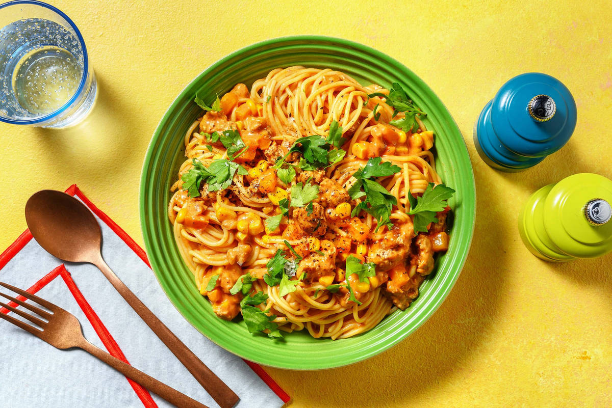 Quick Creamy Tex-Mex Chorizo Pasta
