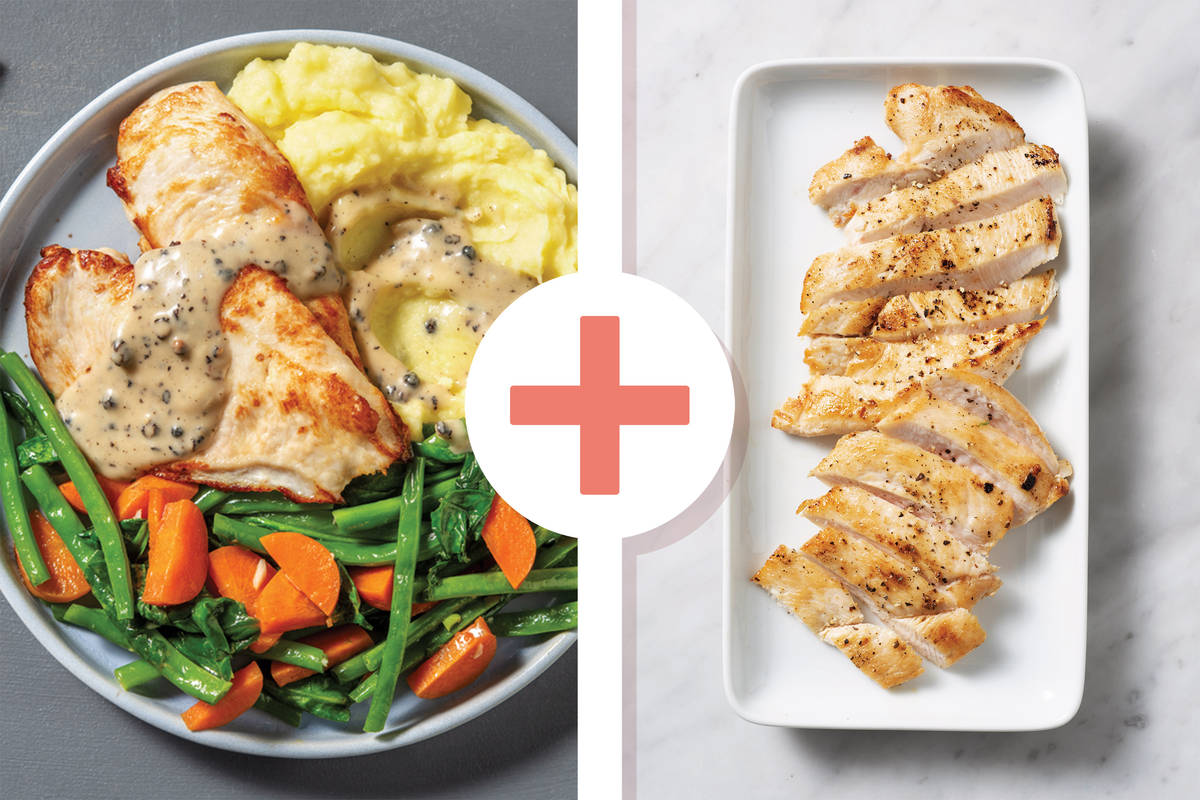 Easy Double Chicken & Creamy Peppercorn Sauce