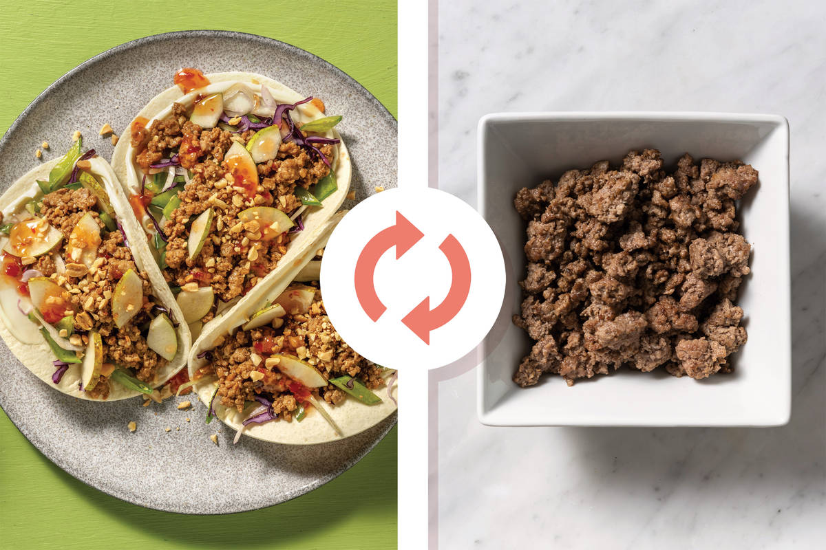 Lemongrass Beef & Pea Pod Slaw Tacos
