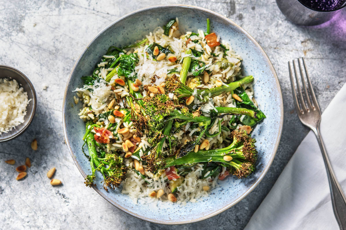 Quick Pancetta and Pesto Rice